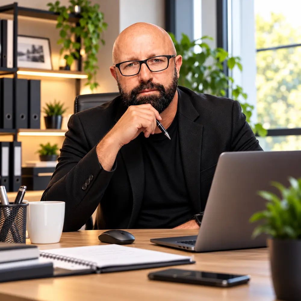 Vincent Houbion à son bureau